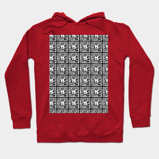 Crispy Kartel QR Code pattern Hoodie by BoneArtPetite